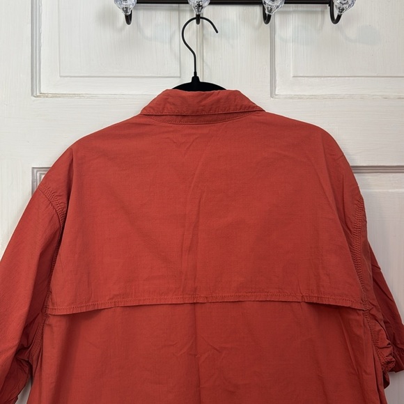 RK Performance Fishing Short Sleeve Men's Large Shirt Orange Multiple Pockets - Picture 8 of 11